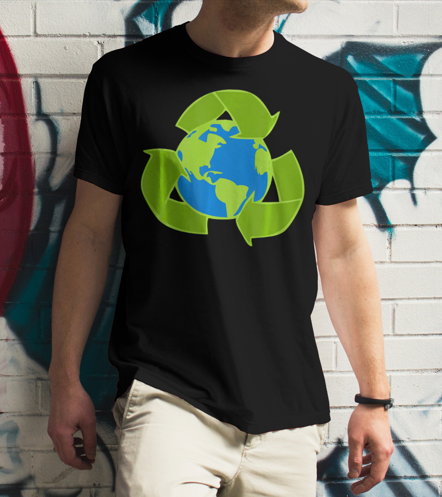 Planet Earth Recycle Symbol Env Eco-Friendly T-Shirt