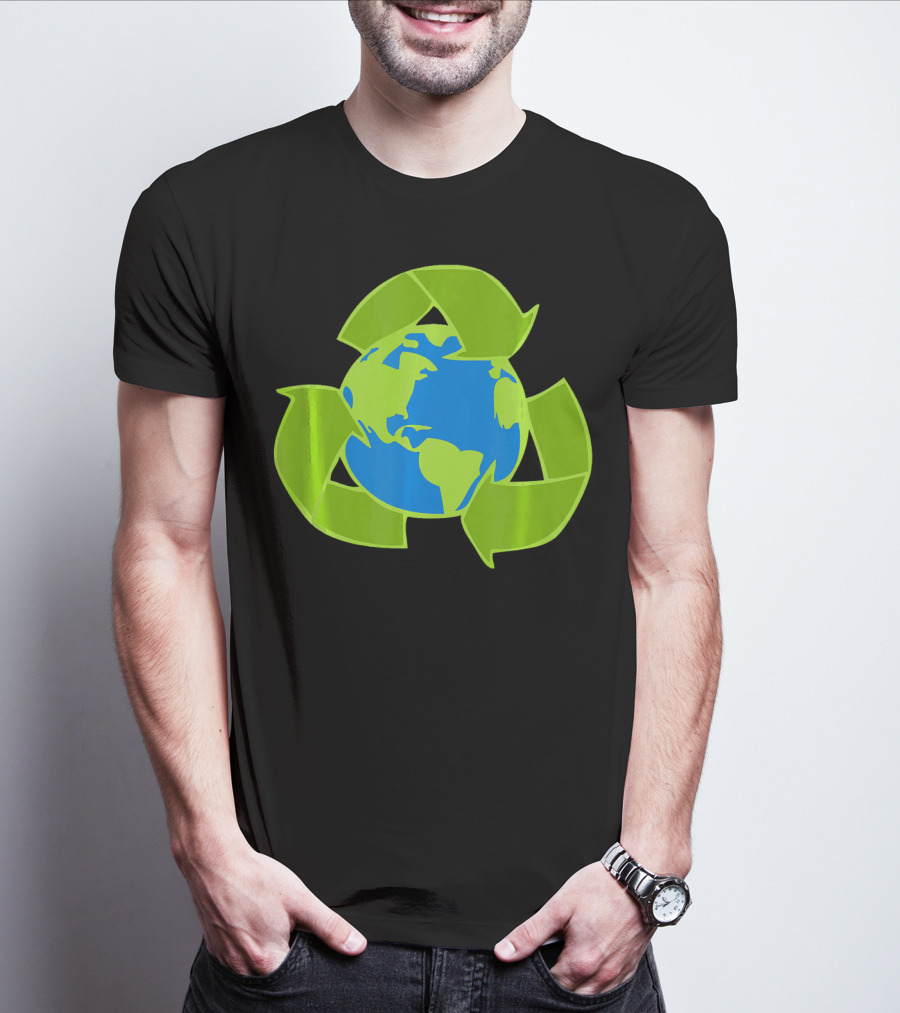 Planet Earth Recycle Symbol Env Eco-Friendly T-Shirt