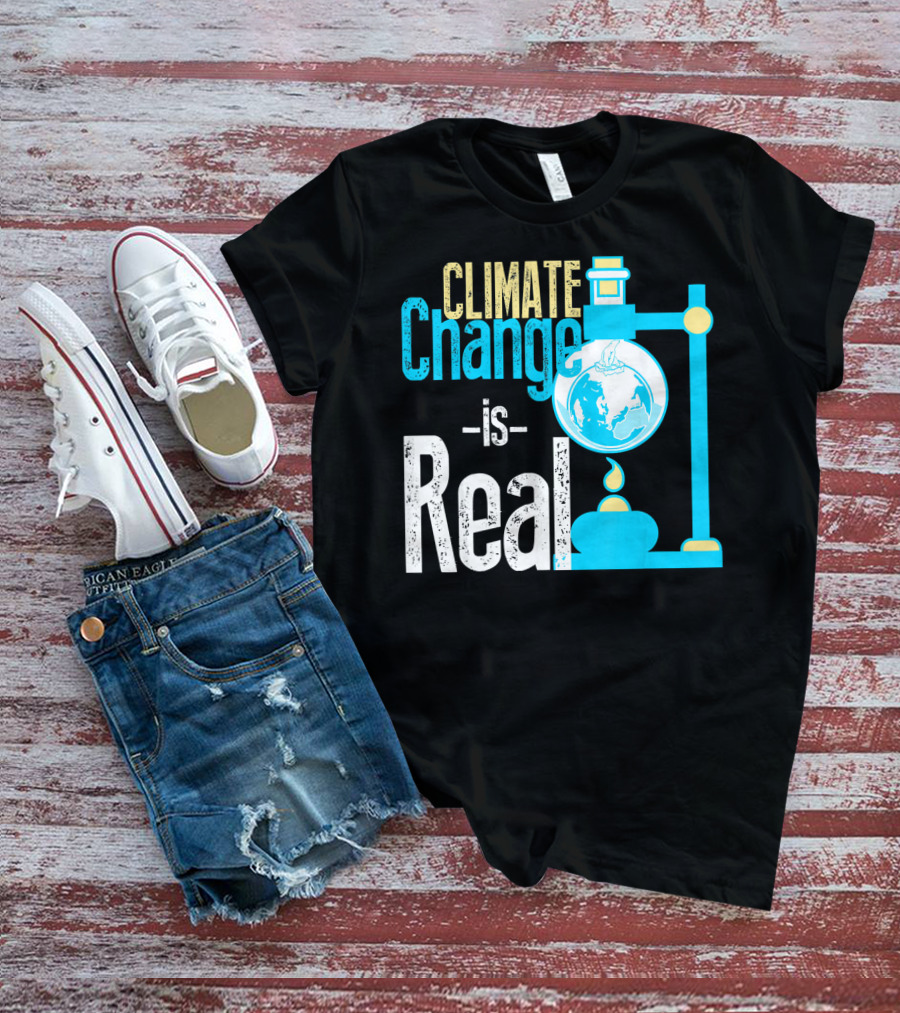 Climate Change Is Real Earth On Fire Scientific T-Shirt