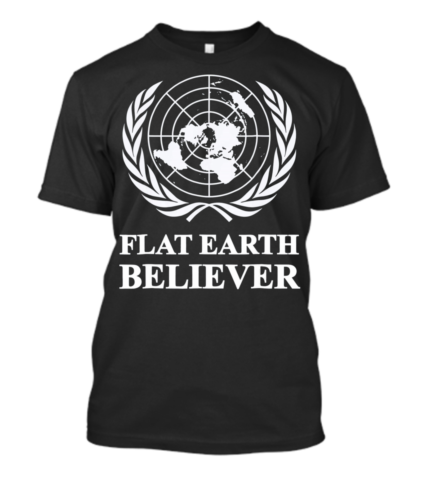 Flat Earth Believer Globe Emblem T-Shirt