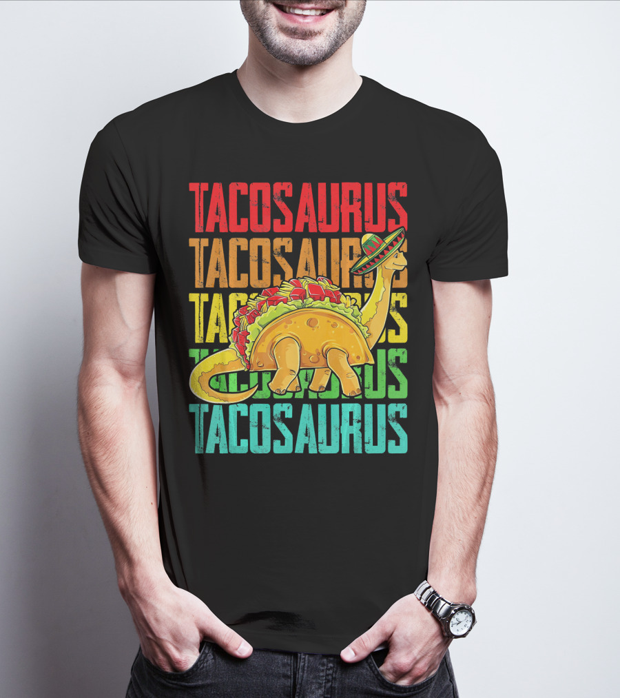 Tacosaurus Sombrero Dinosaur Taco Mexican Fiesta T-Shirt