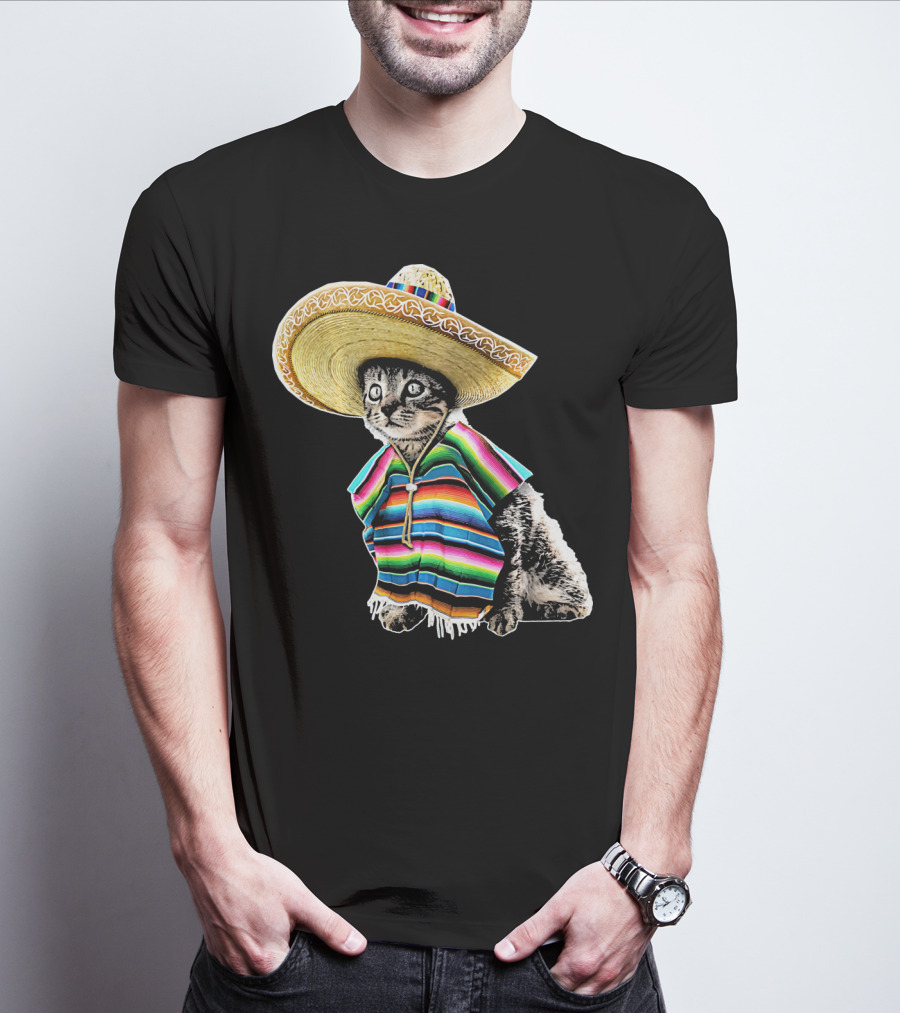 Cinco De Mayo Cat Sombrero Funny Fiesta Kitten T-Shirt