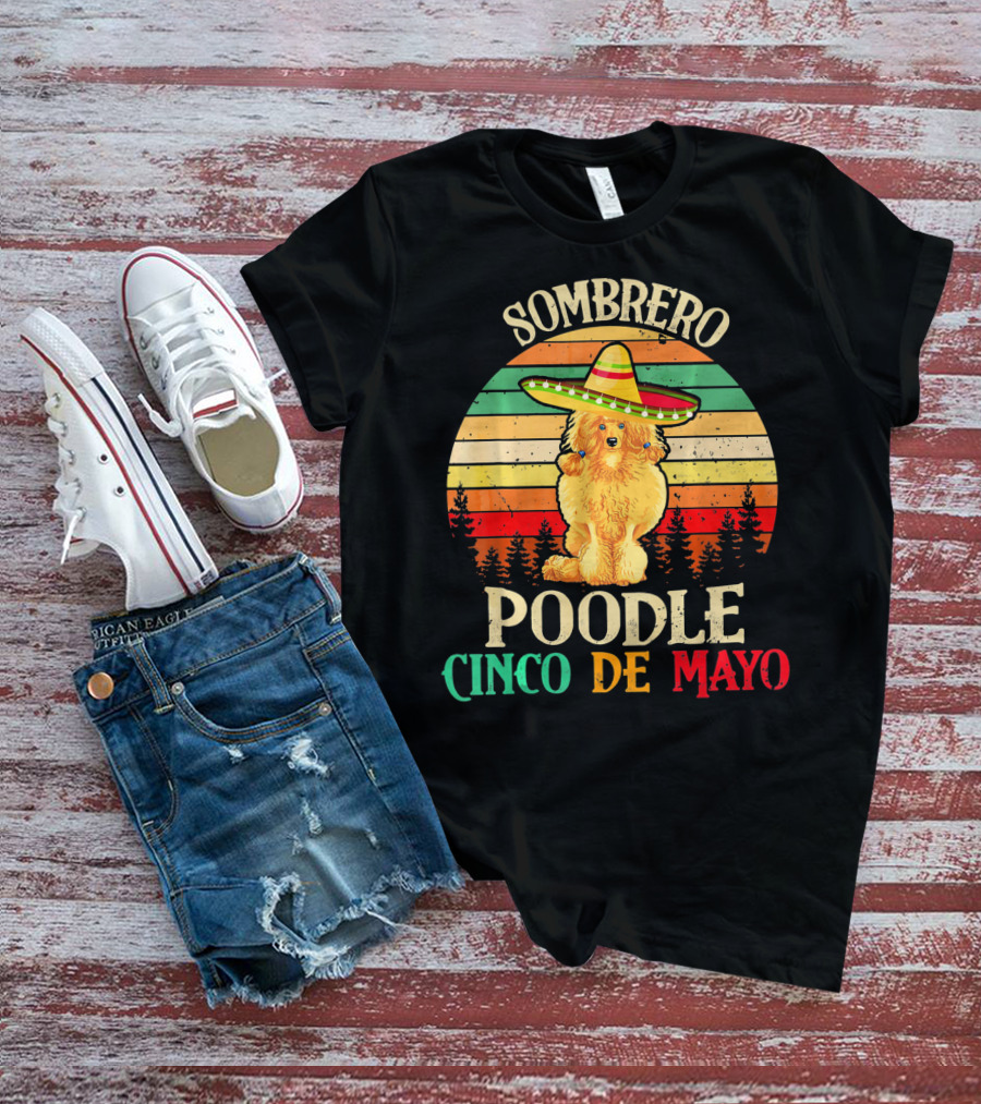Sombrero Poodle Cinco De Mayo Vintage T-Shirt