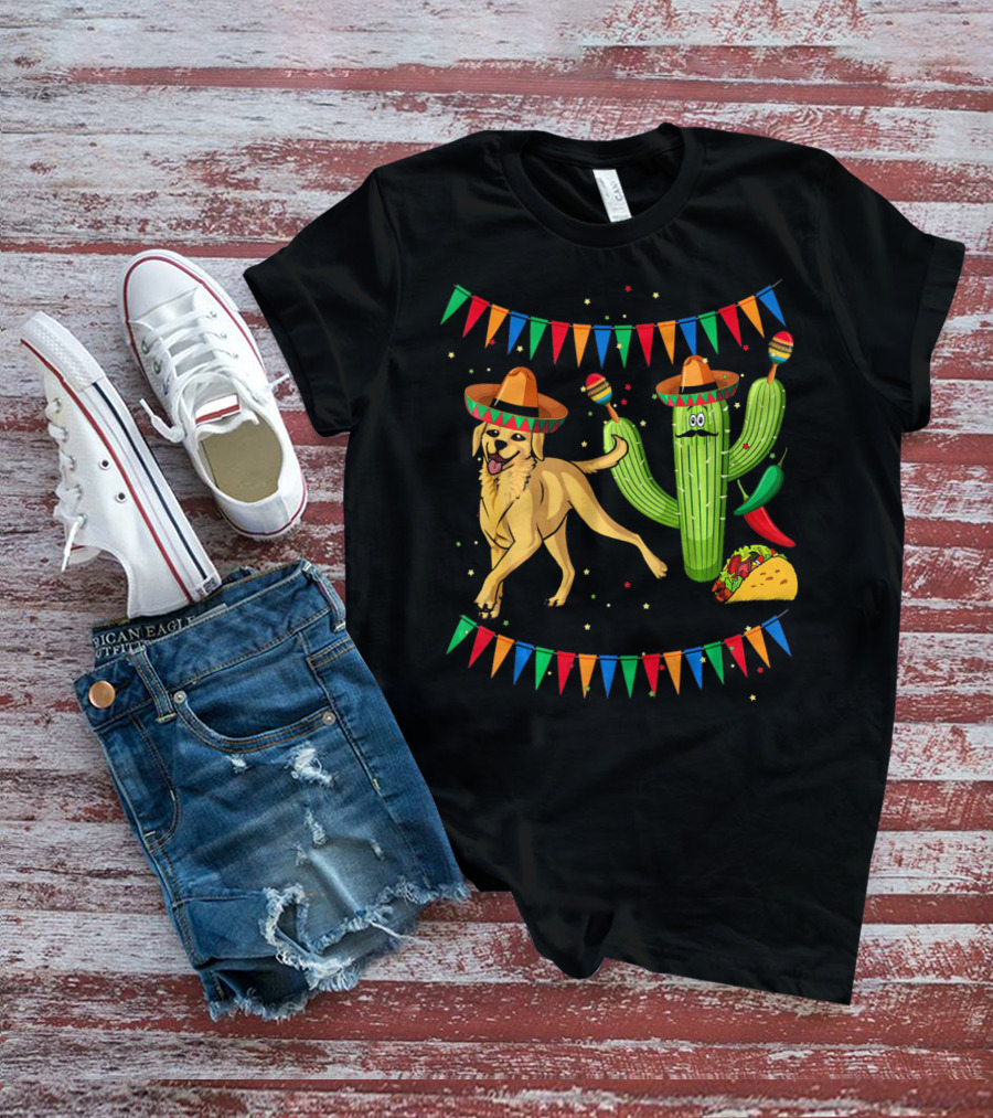 Sombrero Labrador Retriever Cactus Maracas Mexico Fiesta Taco T-Shirt