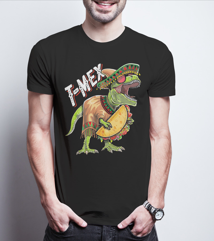 T-Mex Cinco De Mayo Dinosaur Taco Fiesta T-Shirt