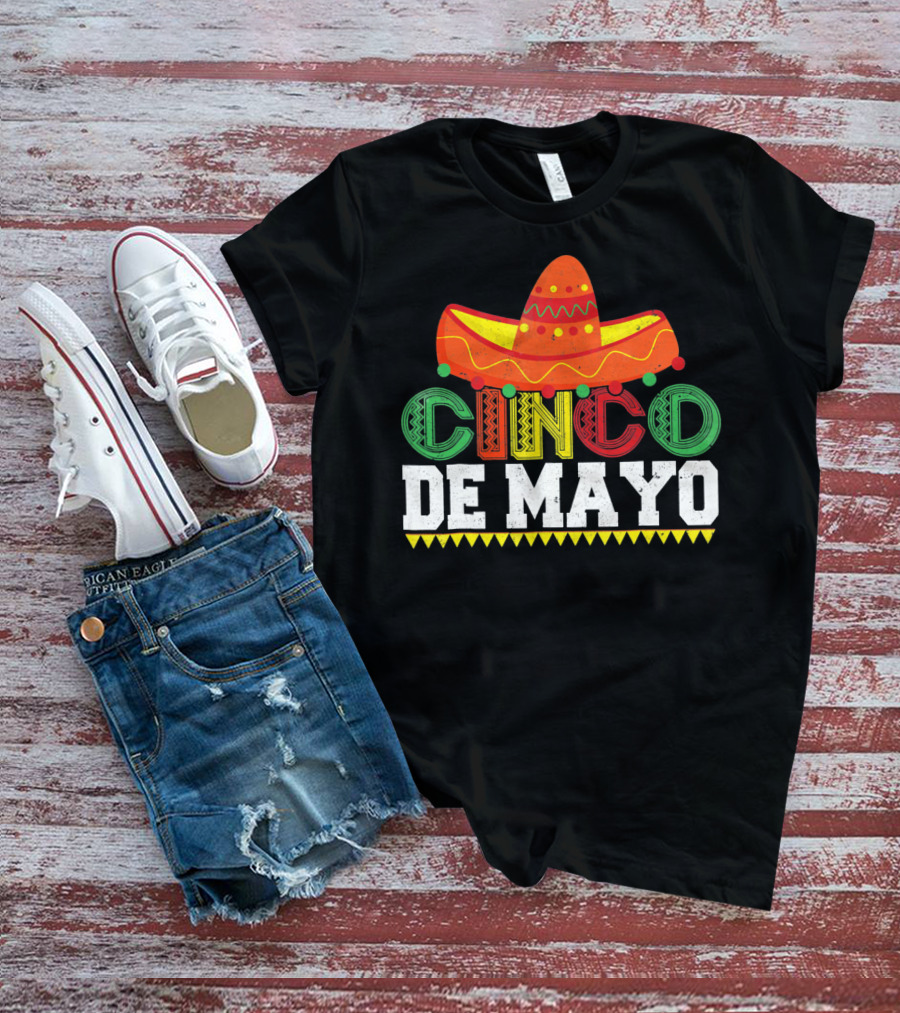 Cinco De Mayo Sombrero Colorful Festive Mexican T-Shirt