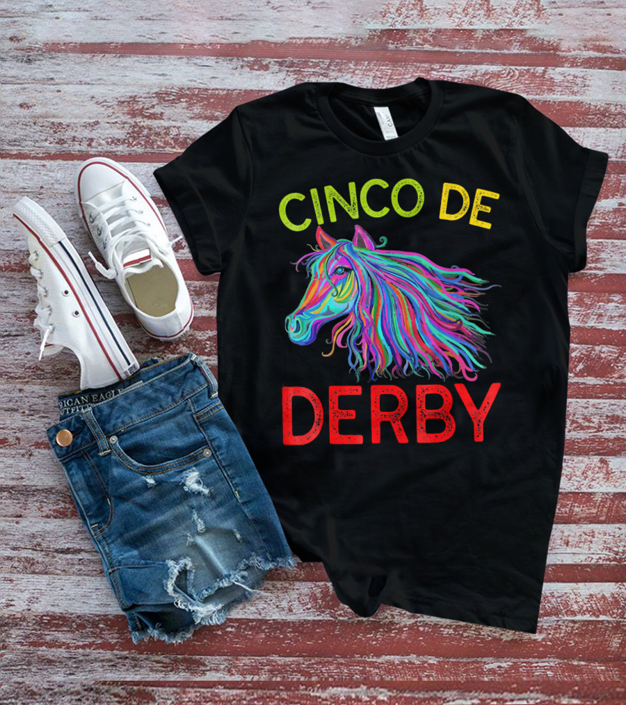 Cinco De Derby Colorful Horse T-Shirt