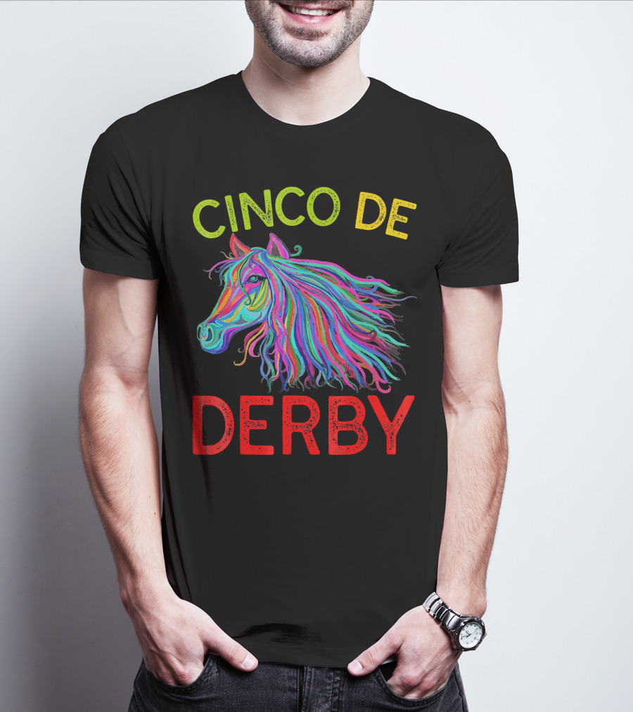 Cinco De Derby Colorful Horse T-Shirt