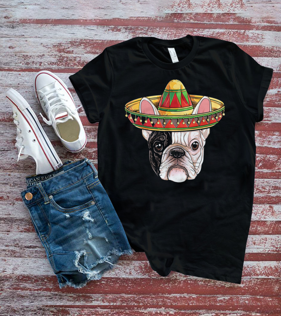Cinco De Mayo French Bulldog Sombrero T-Shirt