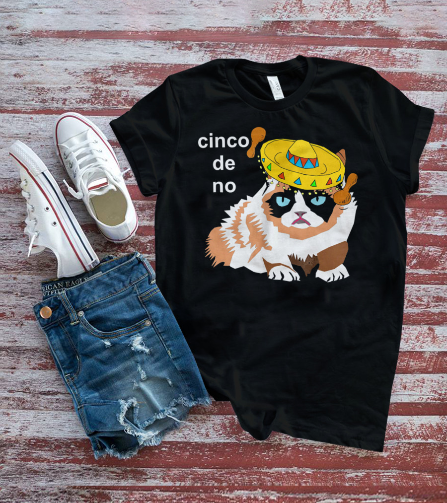 Cinco De No Angry Cat Sombrero Humor T-Shirt