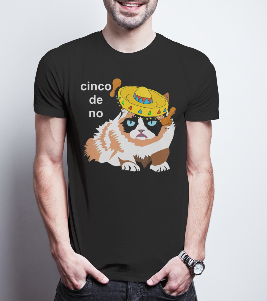 Cinco De No Angry Cat Sombrero Humor T-Shirt