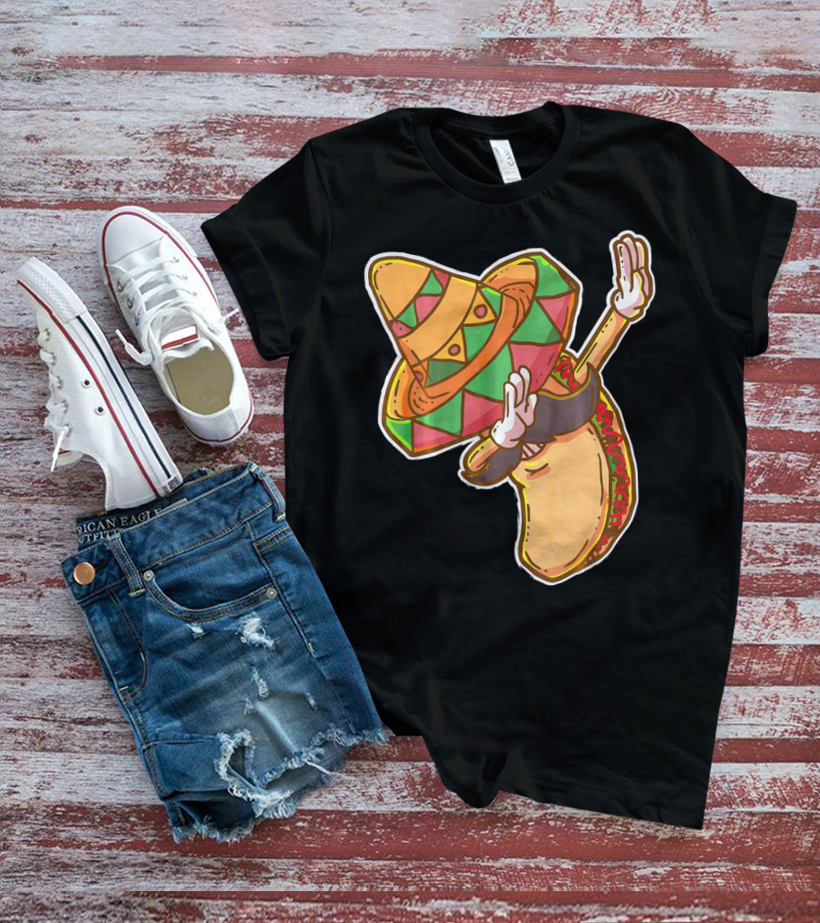 Cinco De Mayo Dabbing Taco With Sombrero T-Shirt