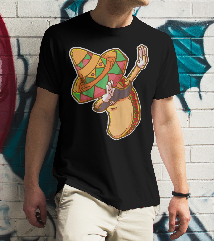 Cinco De Mayo Dabbing Taco With Sombrero T-Shirt