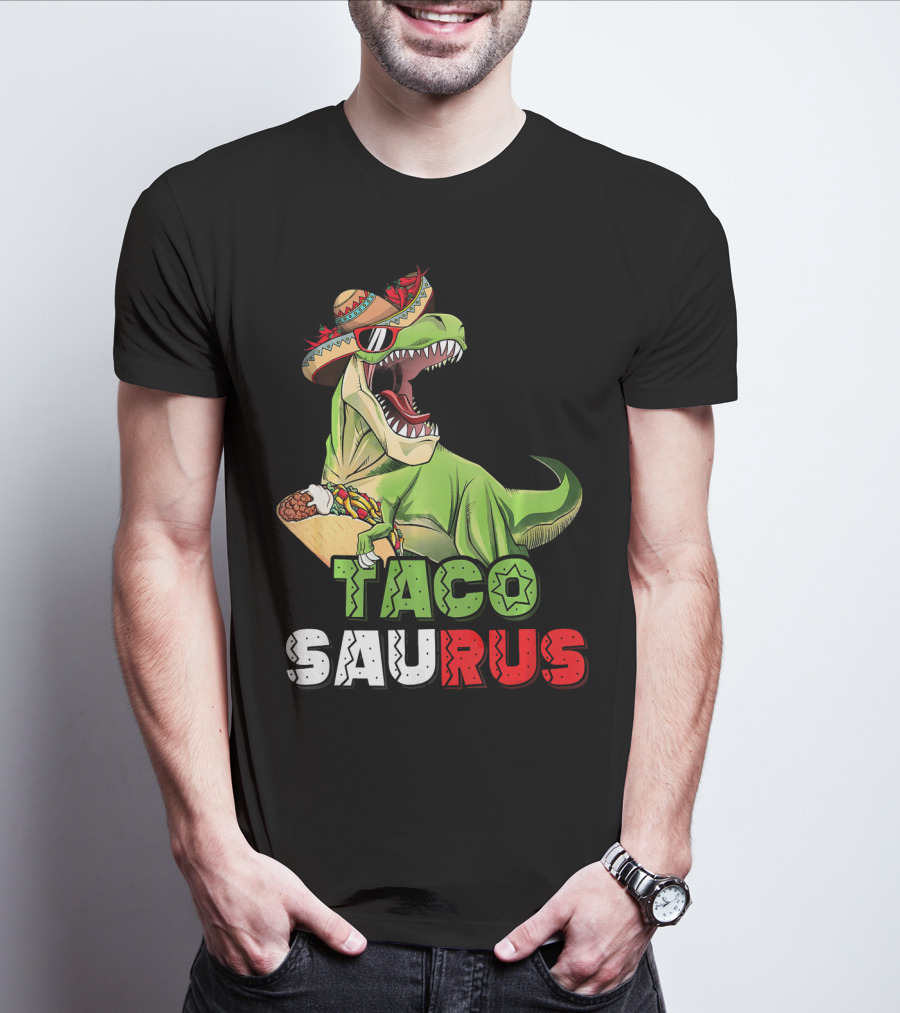 Tacosaurus Mexican Rex Cinco De Mayo Dinosaur Fiesta T-Shirt