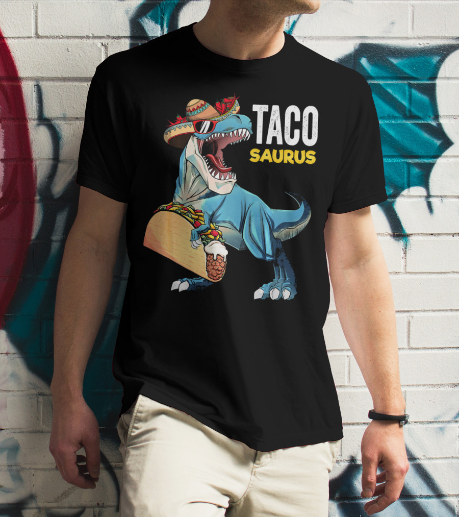 Taco Tuesday Cinco De Tacosaurus Dinosaur Sombrero T-Shirt