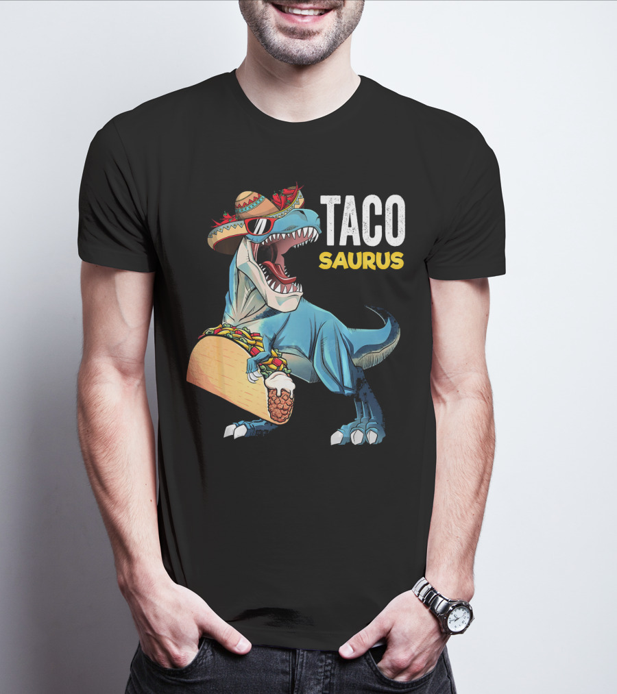 Taco Tuesday Cinco De Tacosaurus Dinosaur Sombrero T-Shirt