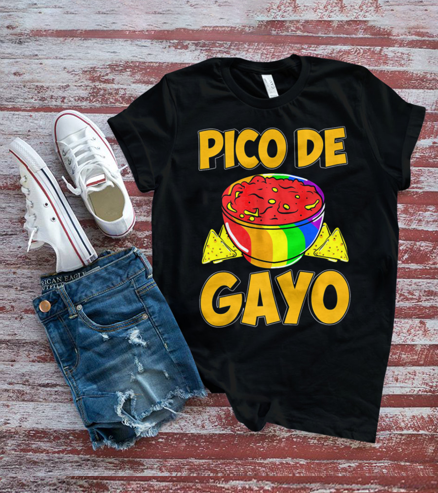 Pico De Gayo Cinco De Mayo Rainbow Salsa Bowl And Tortilla Chips T-Shirt