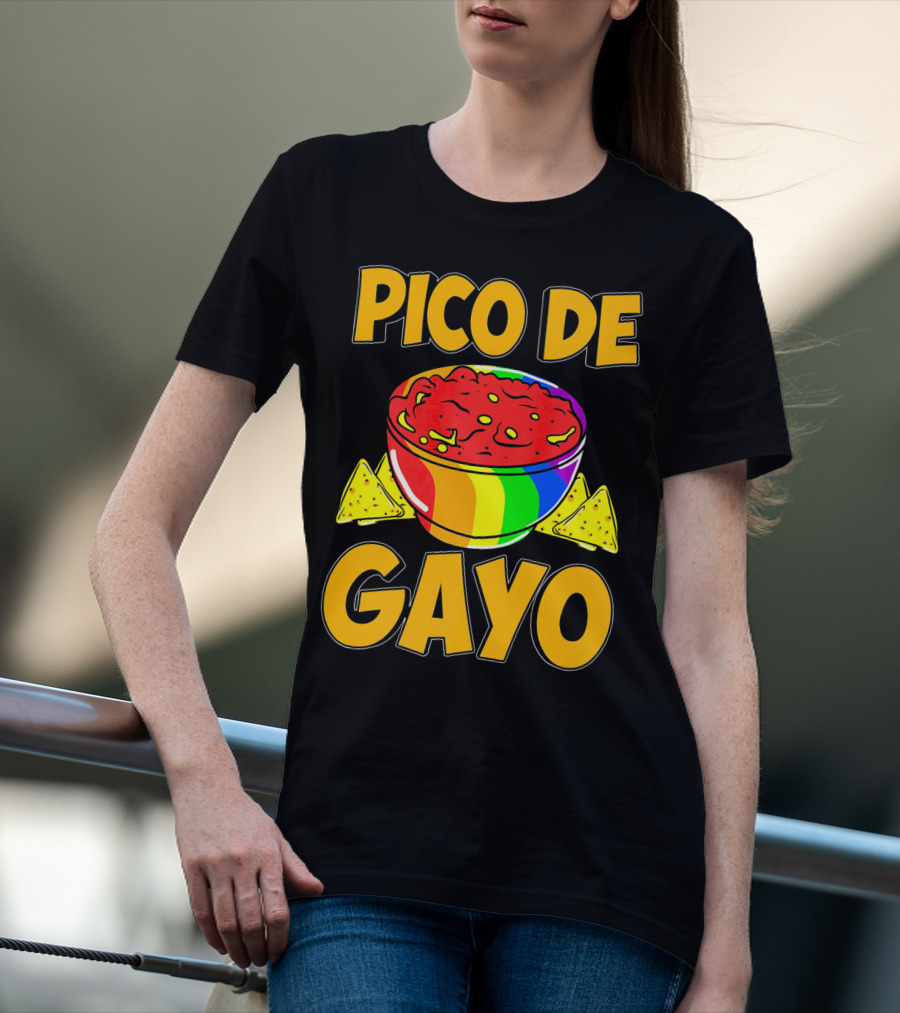 Pico De Gayo Cinco De Mayo Rainbow Salsa Bowl And Tortilla Chips T-Shirt