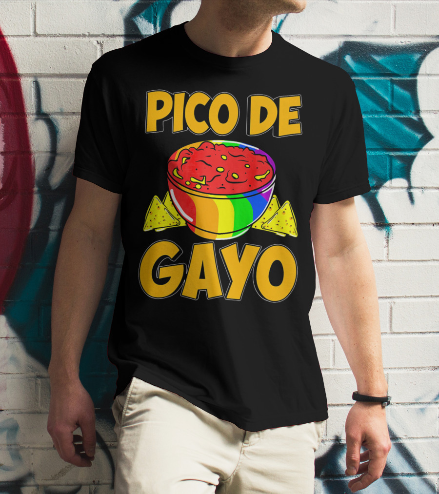 Pico De Gayo Cinco De Mayo Rainbow Salsa Bowl And Tortilla Chips T-Shirt