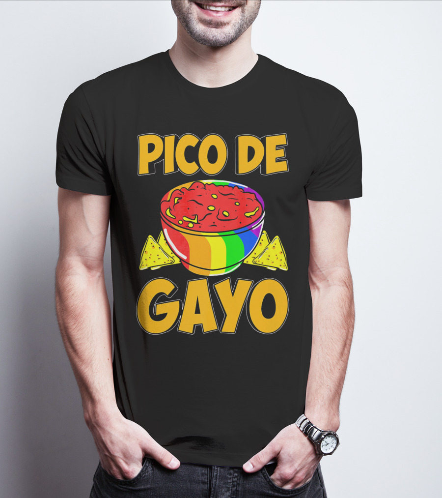 Pico De Gayo Cinco De Mayo Rainbow Salsa Bowl And Tortilla Chips T-Shirt