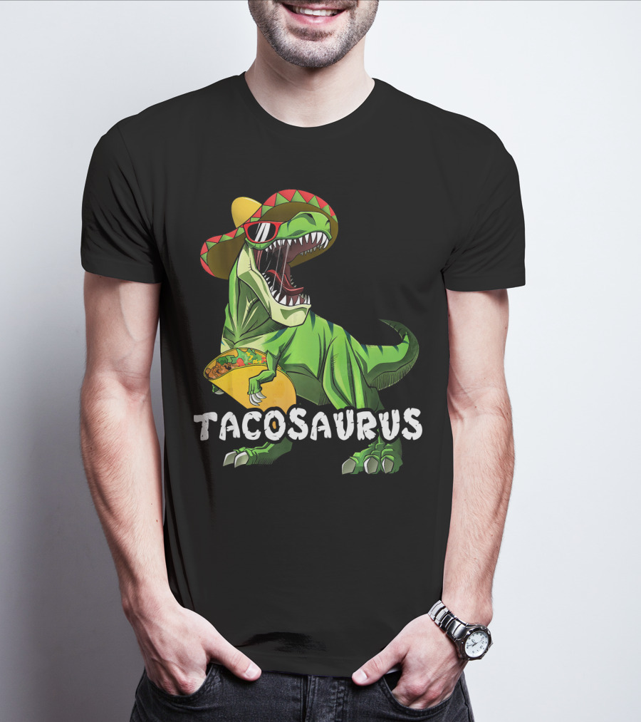 Tacosaurus Cinco De Mayo Rex Tac Dinosaur Sombrero Taco T-Shirt
