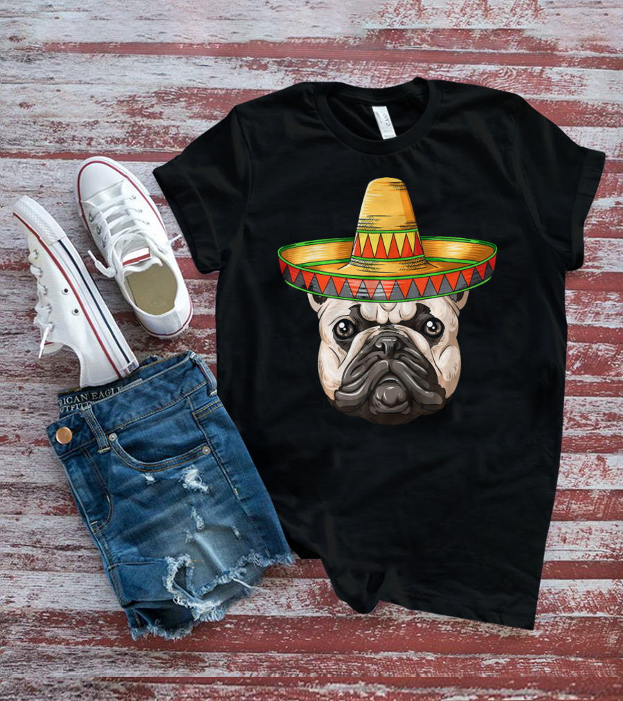 French Bulldog Sombrero Cinco De Mayo Mexican T-Shirt