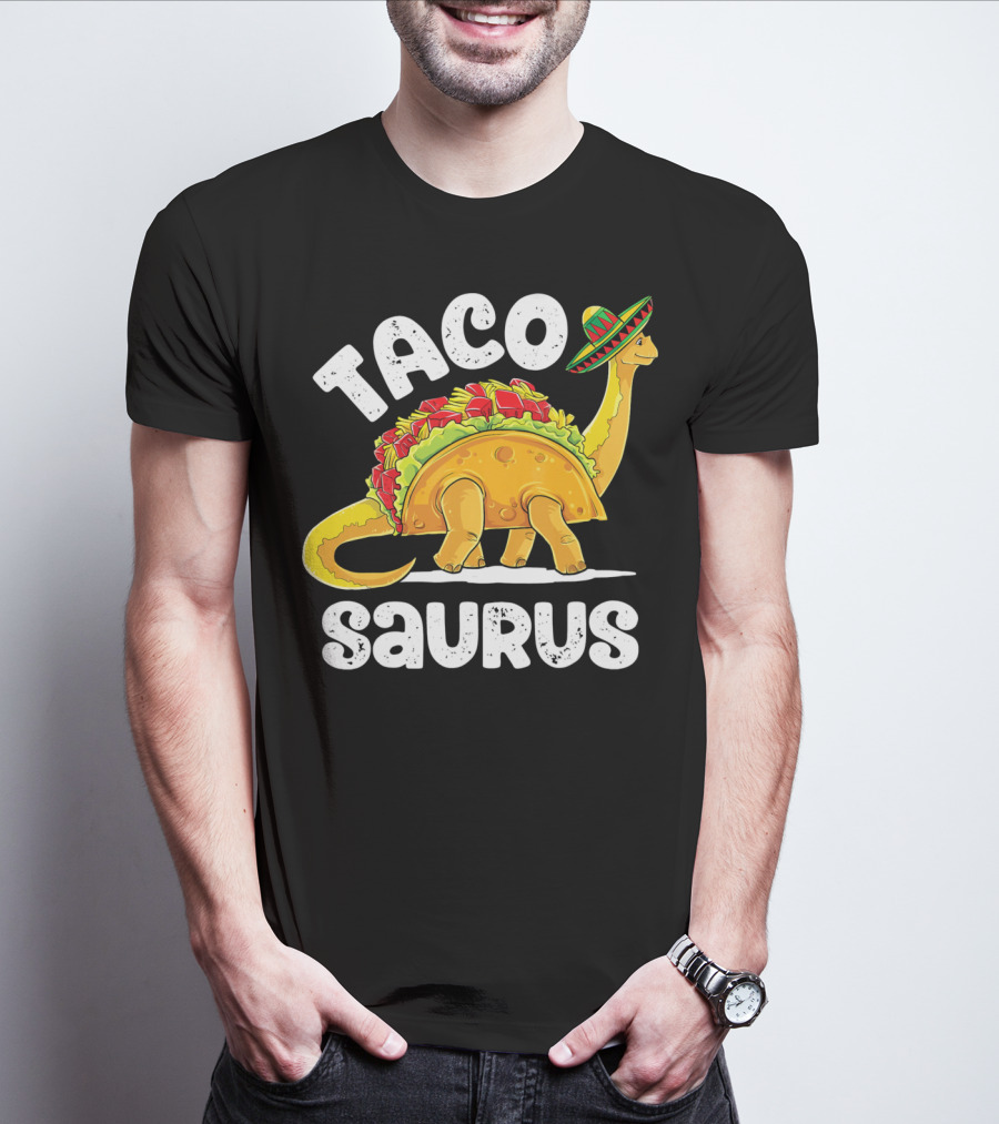 Tacosaurus Sombrero Cinco De Mayo Taco Dinosaur T-Shirt