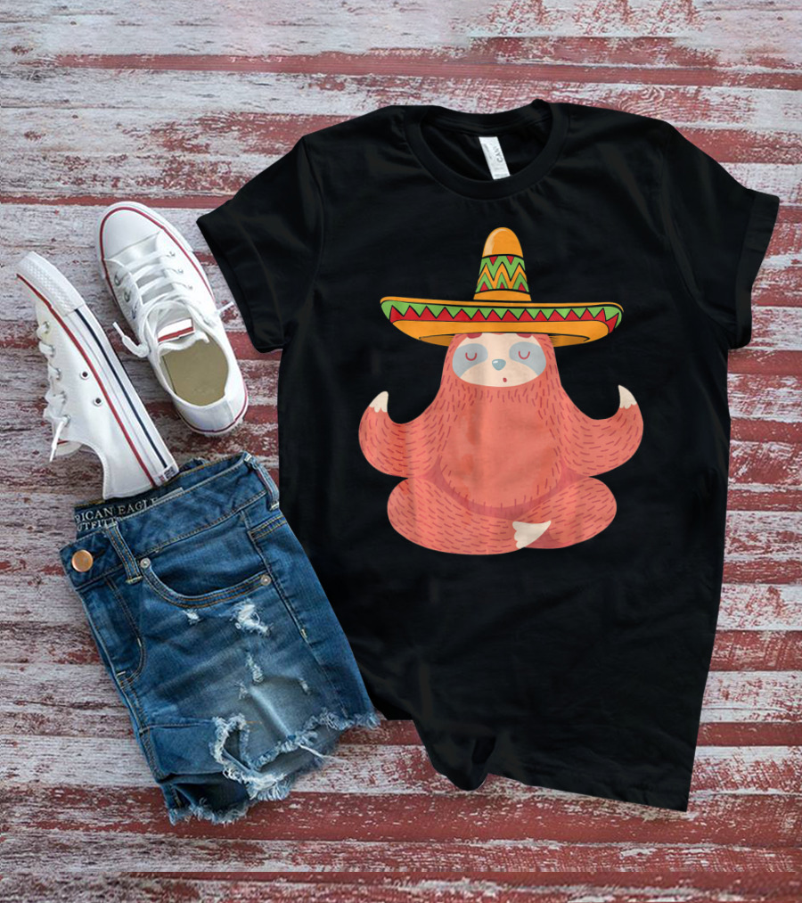 Sloth Sombrero Mexican Fiesta Cinco De Mayo T-Shirt