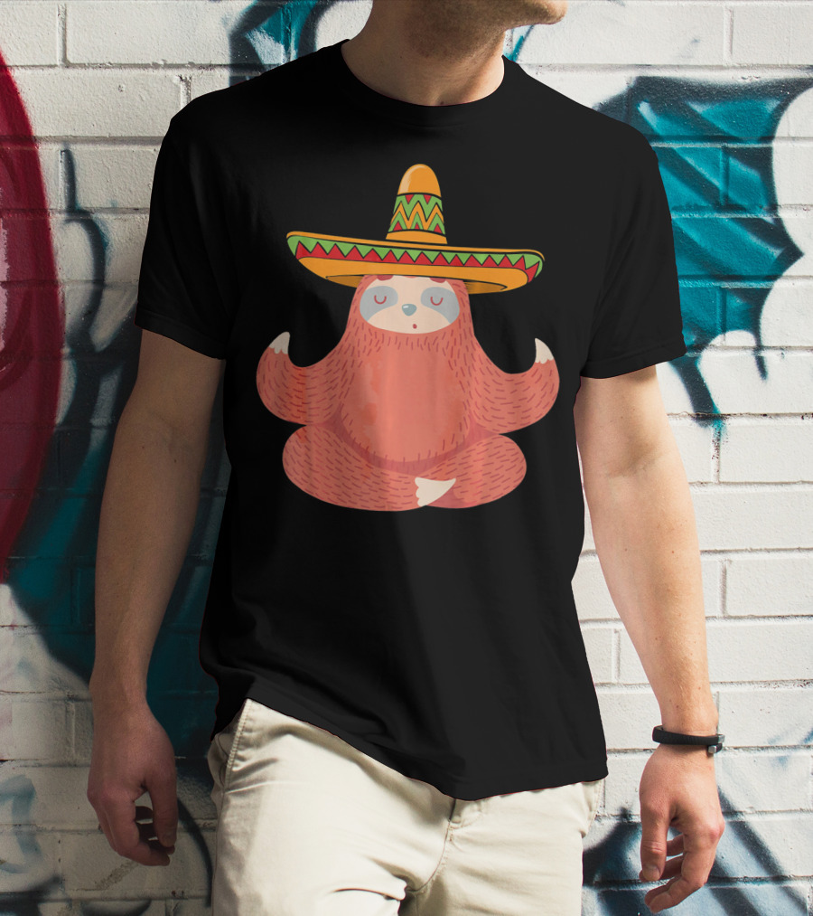 Sloth Sombrero Mexican Fiesta Cinco De Mayo T-Shirt