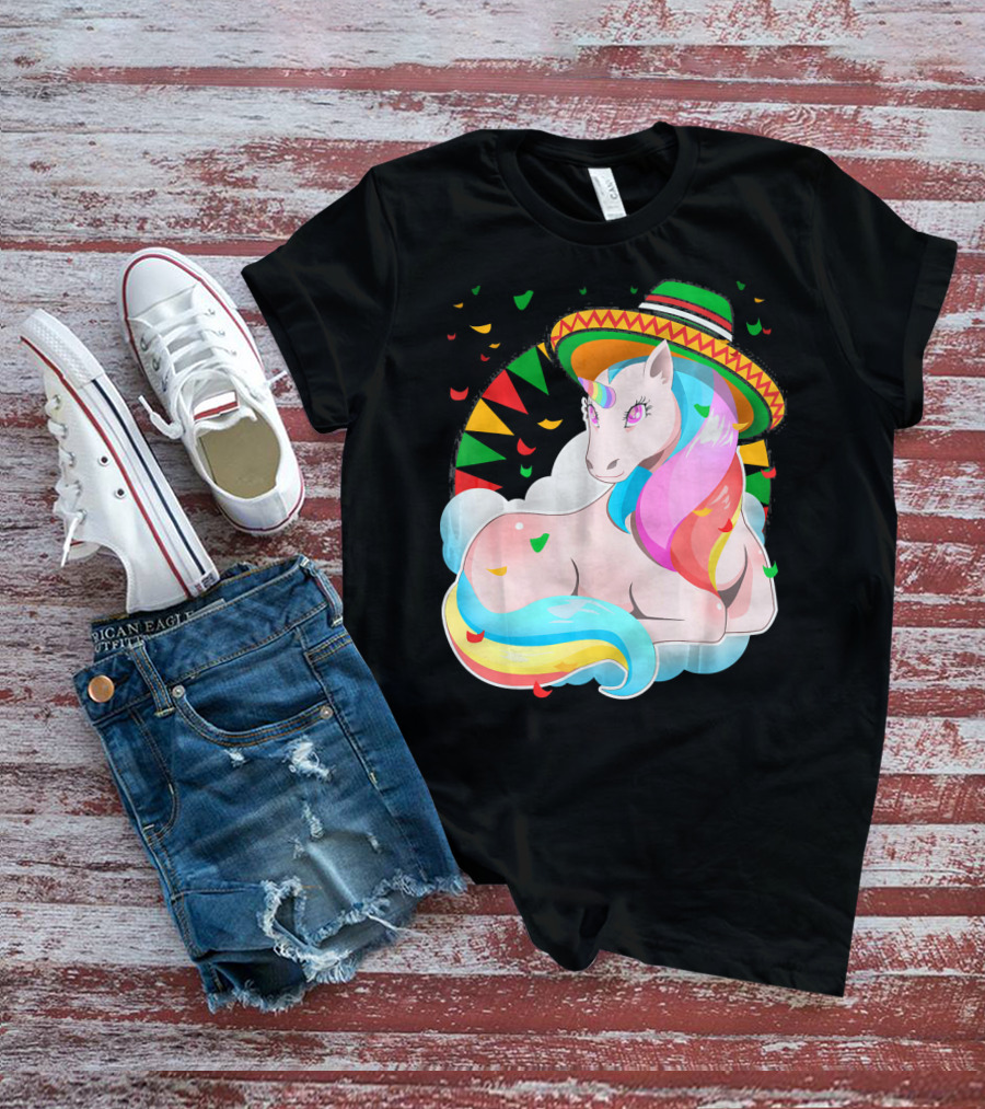 Cinco De Mayo Magical Unicorn Sombrero T-Shirt
