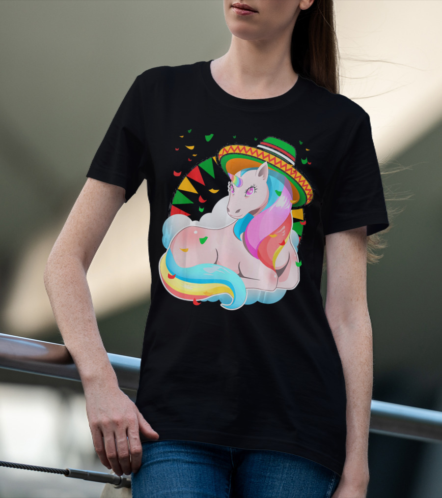 Cinco De Mayo Magical Unicorn Sombrero T-Shirt