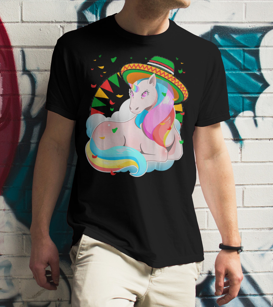 Cinco De Mayo Magical Unicorn Sombrero T-Shirt