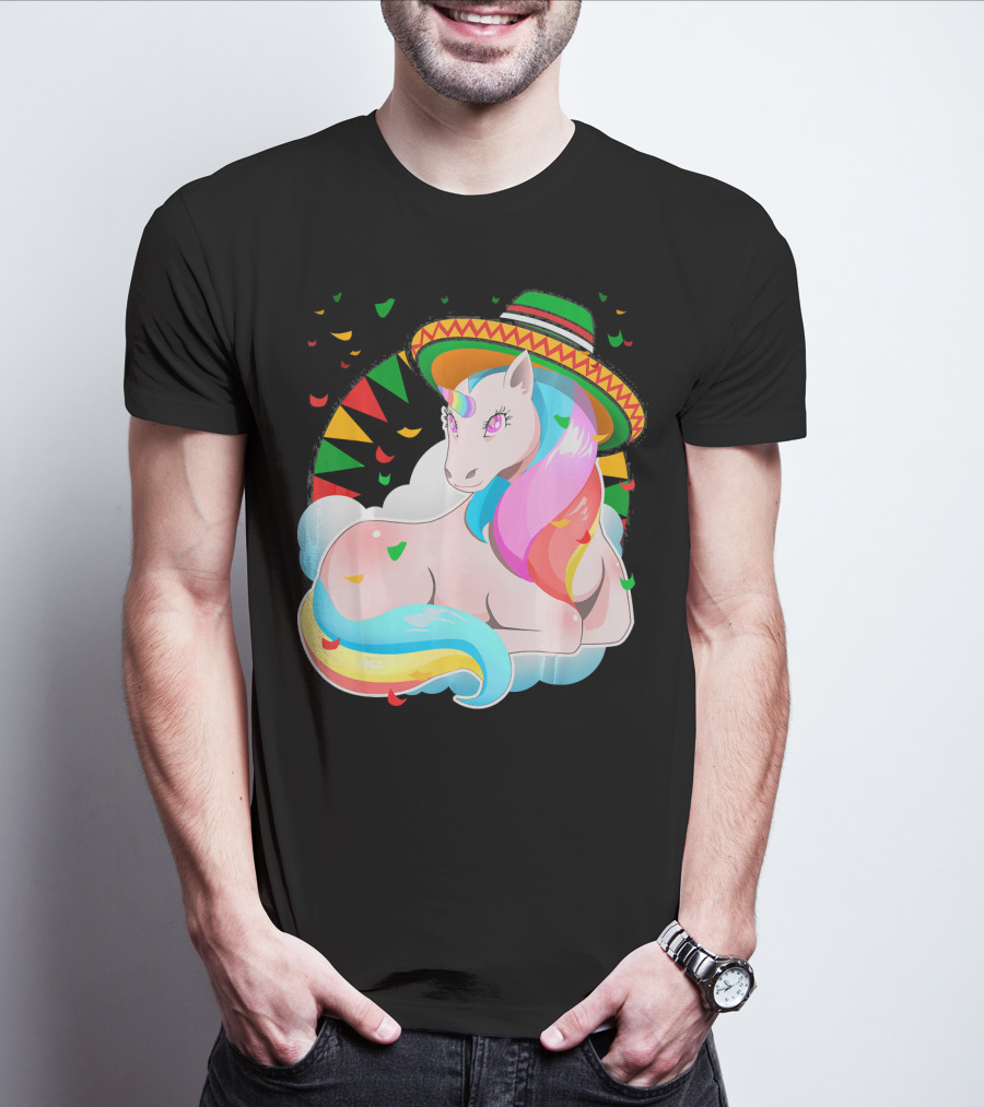 Cinco De Mayo Magical Unicorn Sombrero T-Shirt