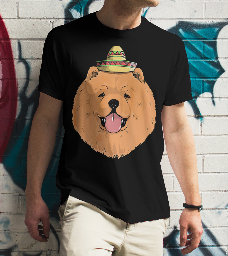 Chow Chow Dog Sombrero Fiesta Cinco De Mayo T-Shirt