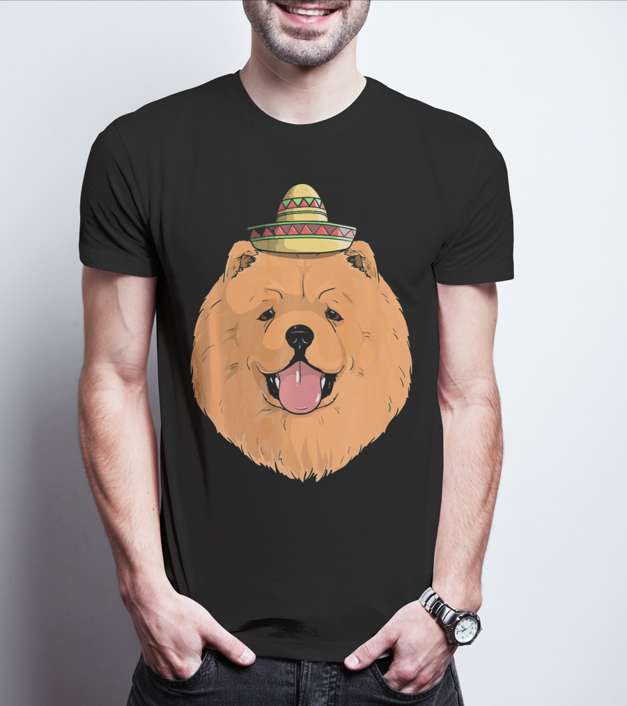 Chow Chow Dog Sombrero Fiesta Cinco De Mayo T-Shirt