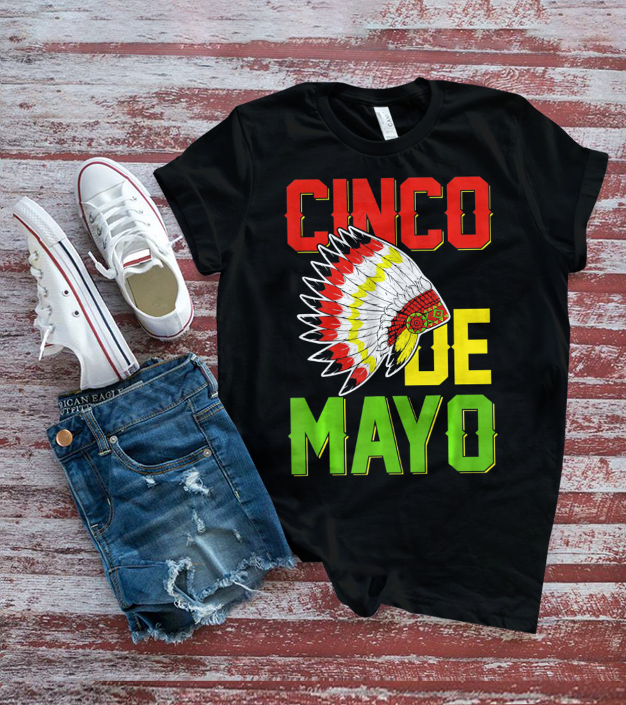 CINCO DE MAYO Native American Headdress T-Shirt