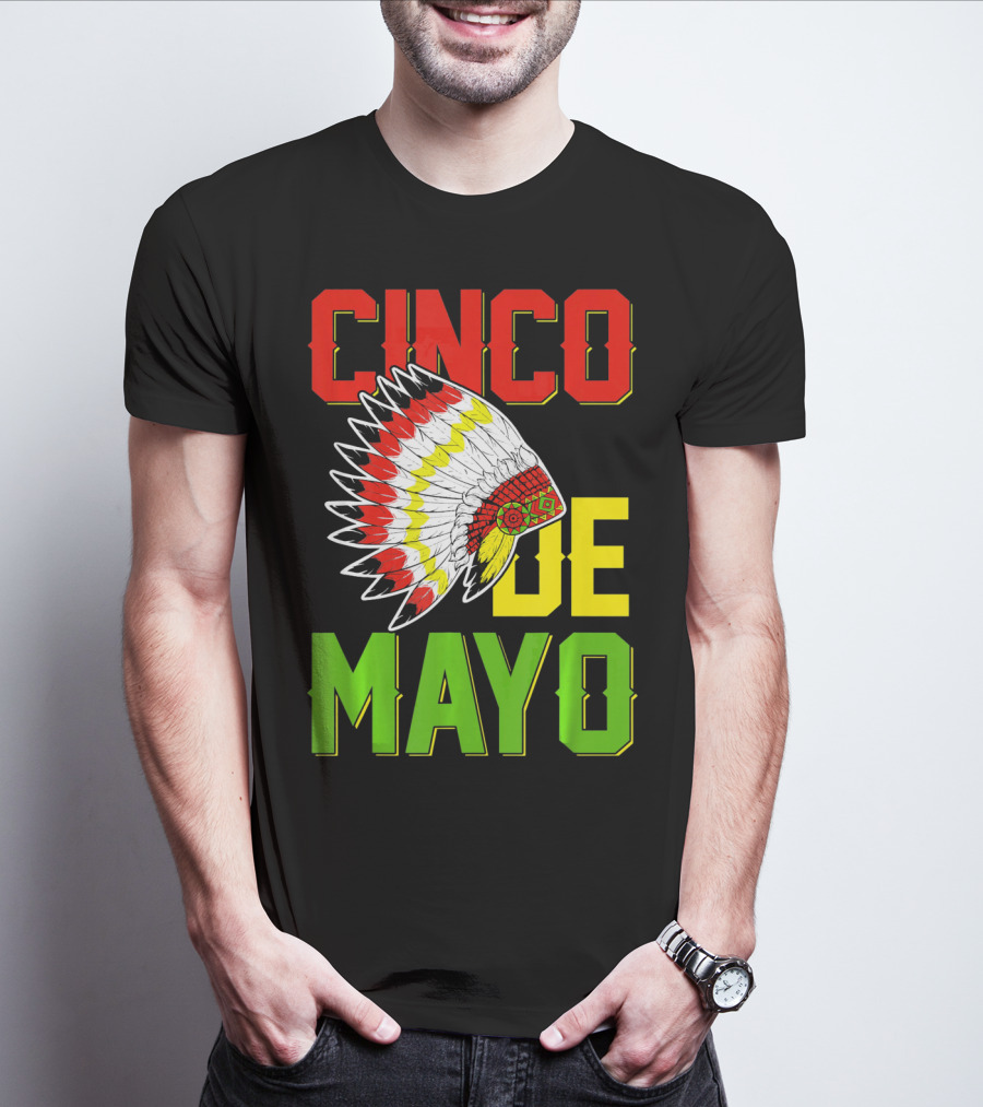 CINCO DE MAYO Native American Headdress T-Shirt