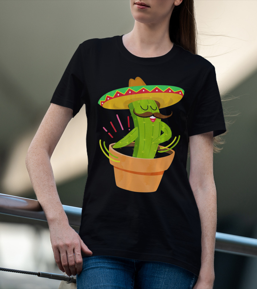 Flossing Cactus Sombrero Dance Cinco De Mayo T-Shirt