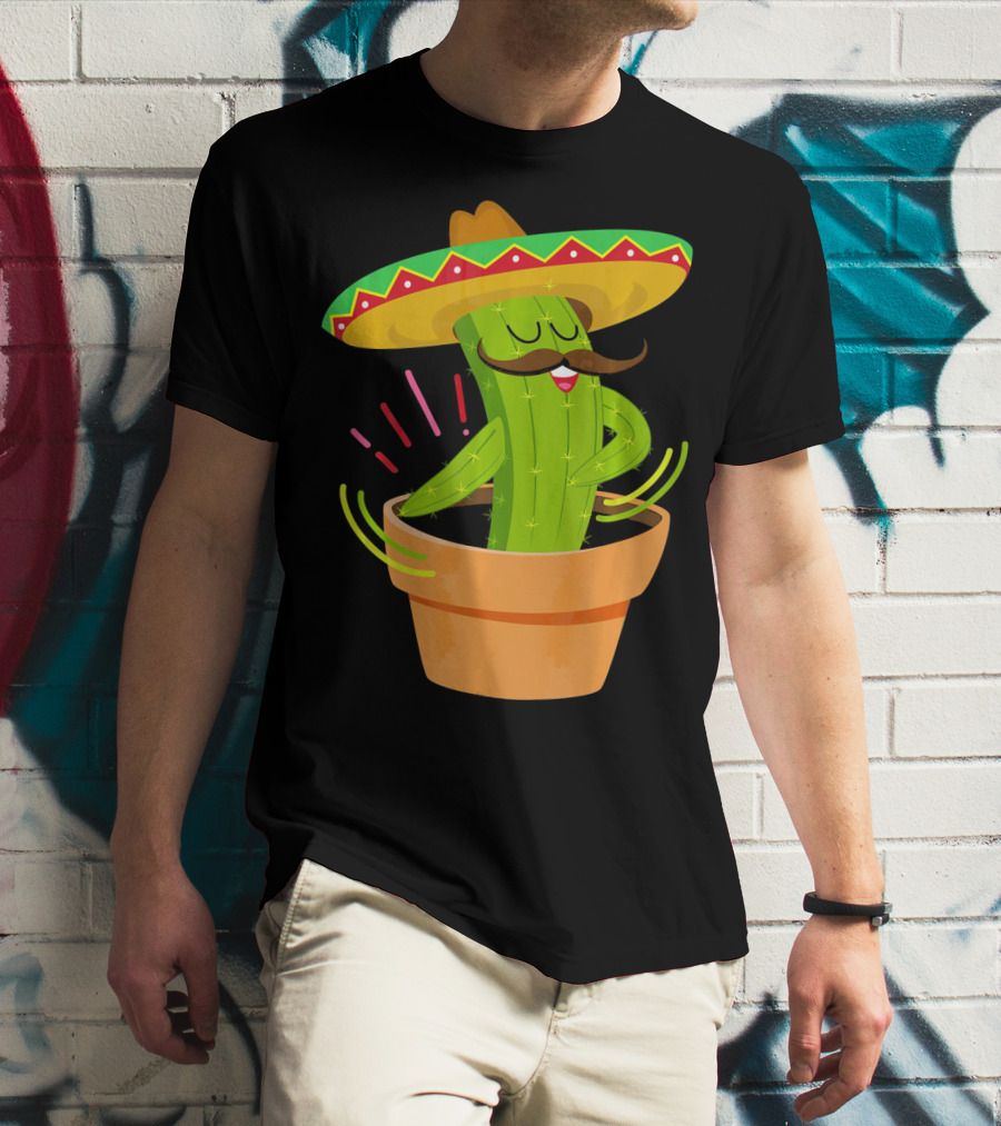 Flossing Cactus Sombrero Dance Cinco De Mayo T-Shirt