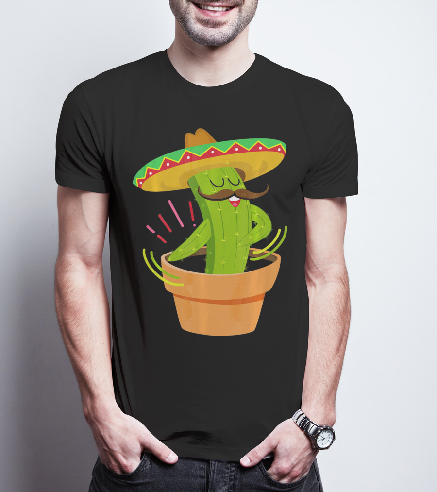 Flossing Cactus Sombrero Dance Cinco De Mayo T-Shirt