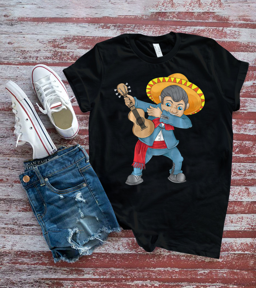 Mariachi Guitar Dabbing Cinco De Mayo T-Shirt