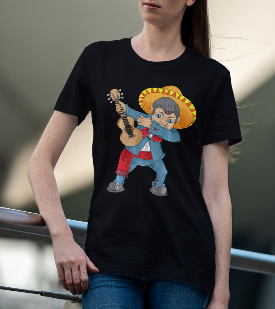 Mariachi Guitar Dabbing Cinco De Mayo T-Shirt