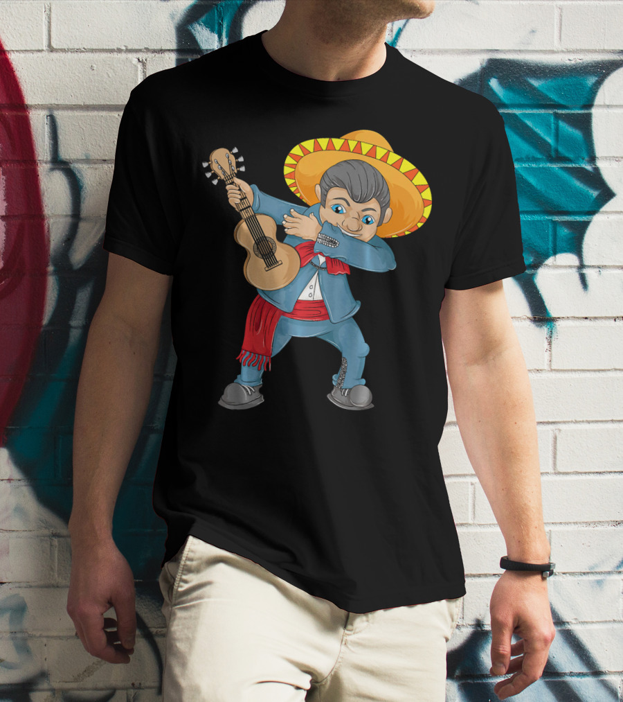 Mariachi Guitar Dabbing Cinco De Mayo T-Shirt
