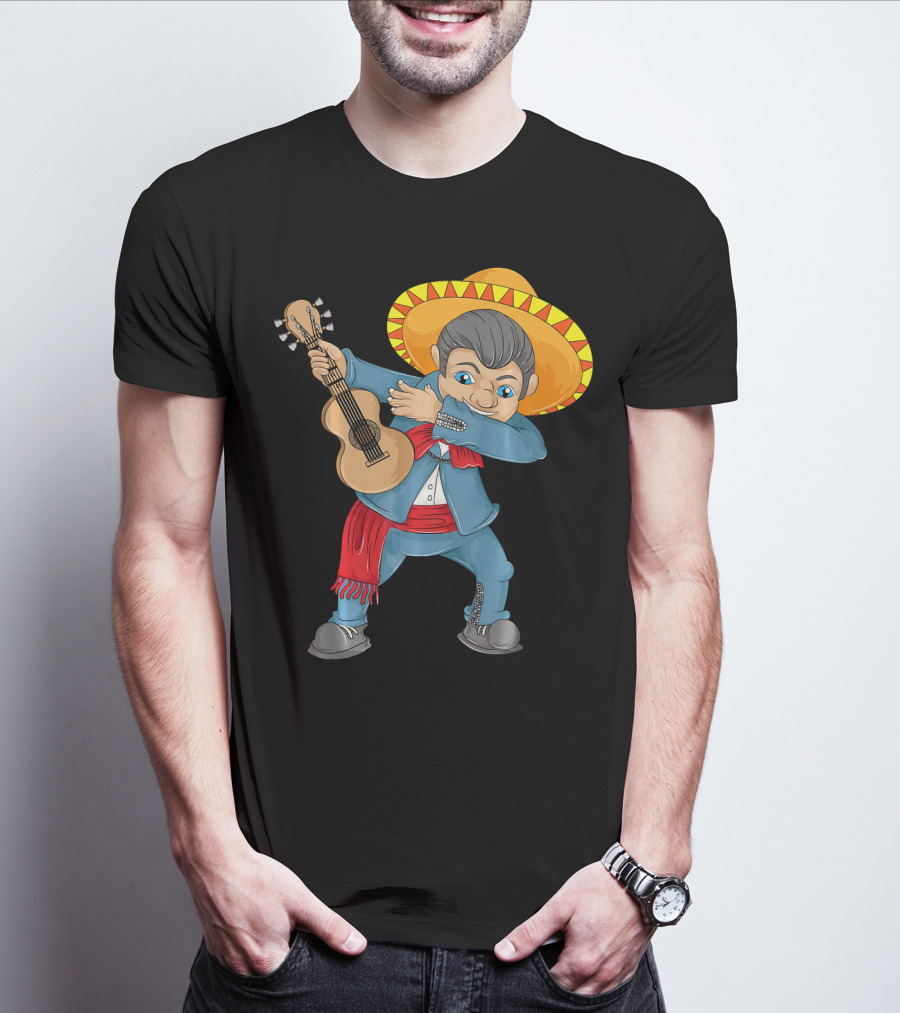 Mariachi Guitar Dabbing Cinco De Mayo T-Shirt