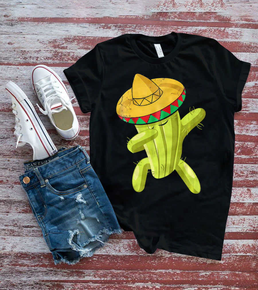 Dancing Cactus With Sombrero Funny Cinco De Mayo For Son T-Shirt