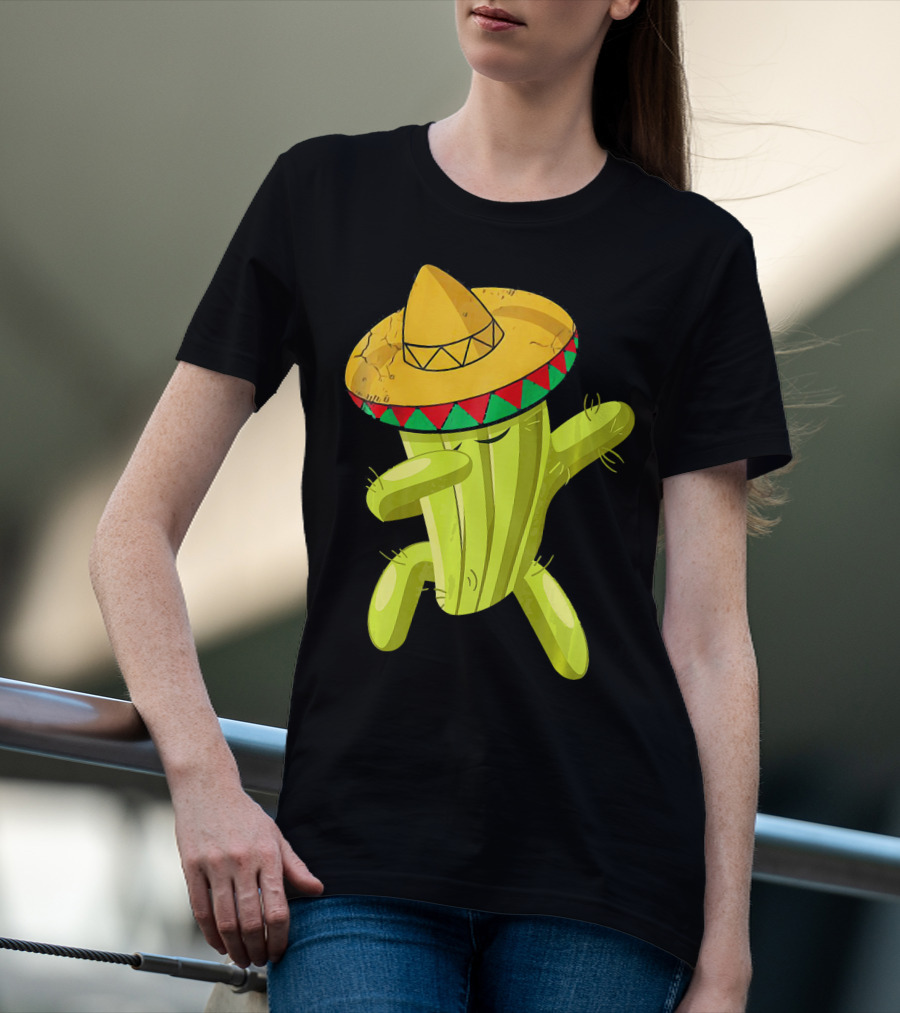 Dancing Cactus With Sombrero Funny Cinco De Mayo For Son T-Shirt