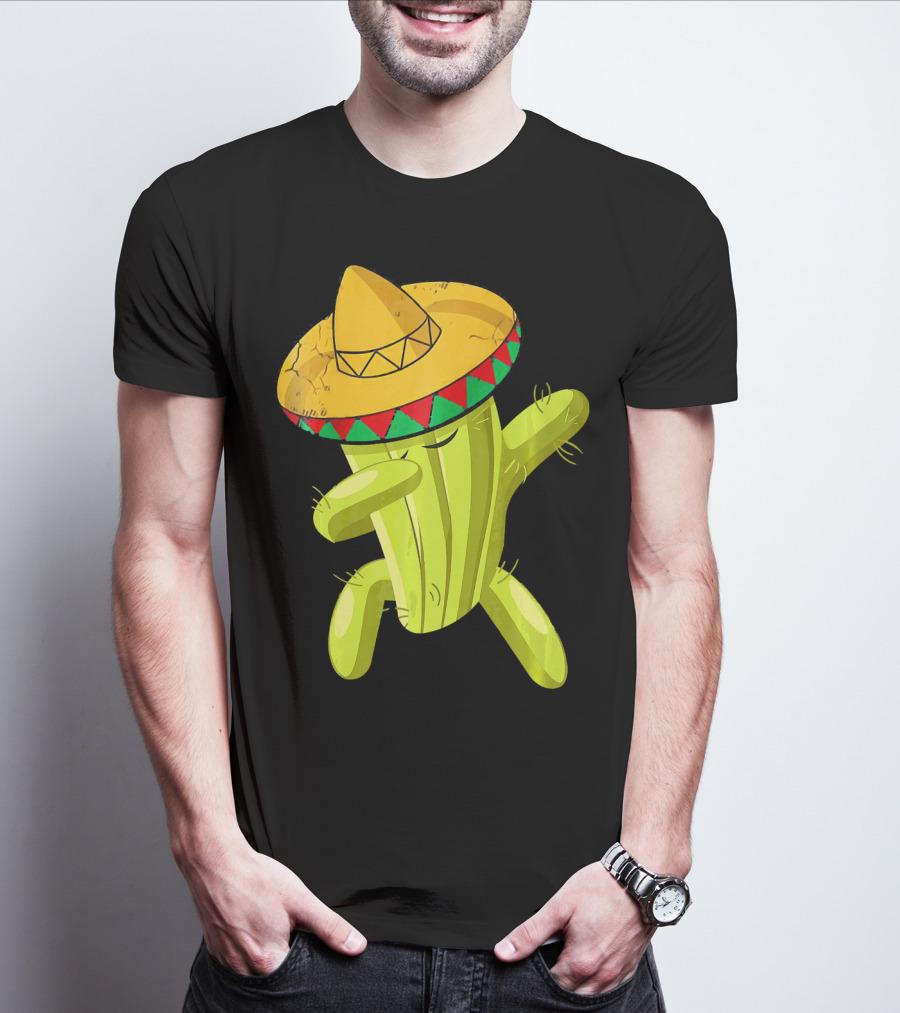 Dancing Cactus With Sombrero Funny Cinco De Mayo For Son T-Shirt