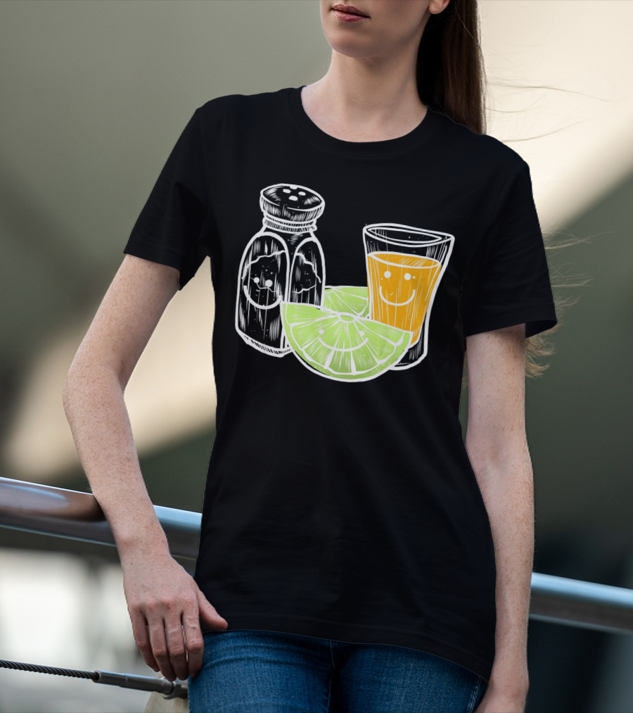 Cinco De Mayo Tequila Lime Salt Smiley Faces T-Shirt