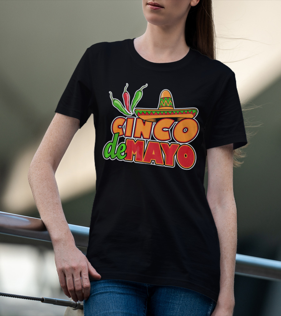 Cinco De Mayo Sombrero And Chilis T-Shirt