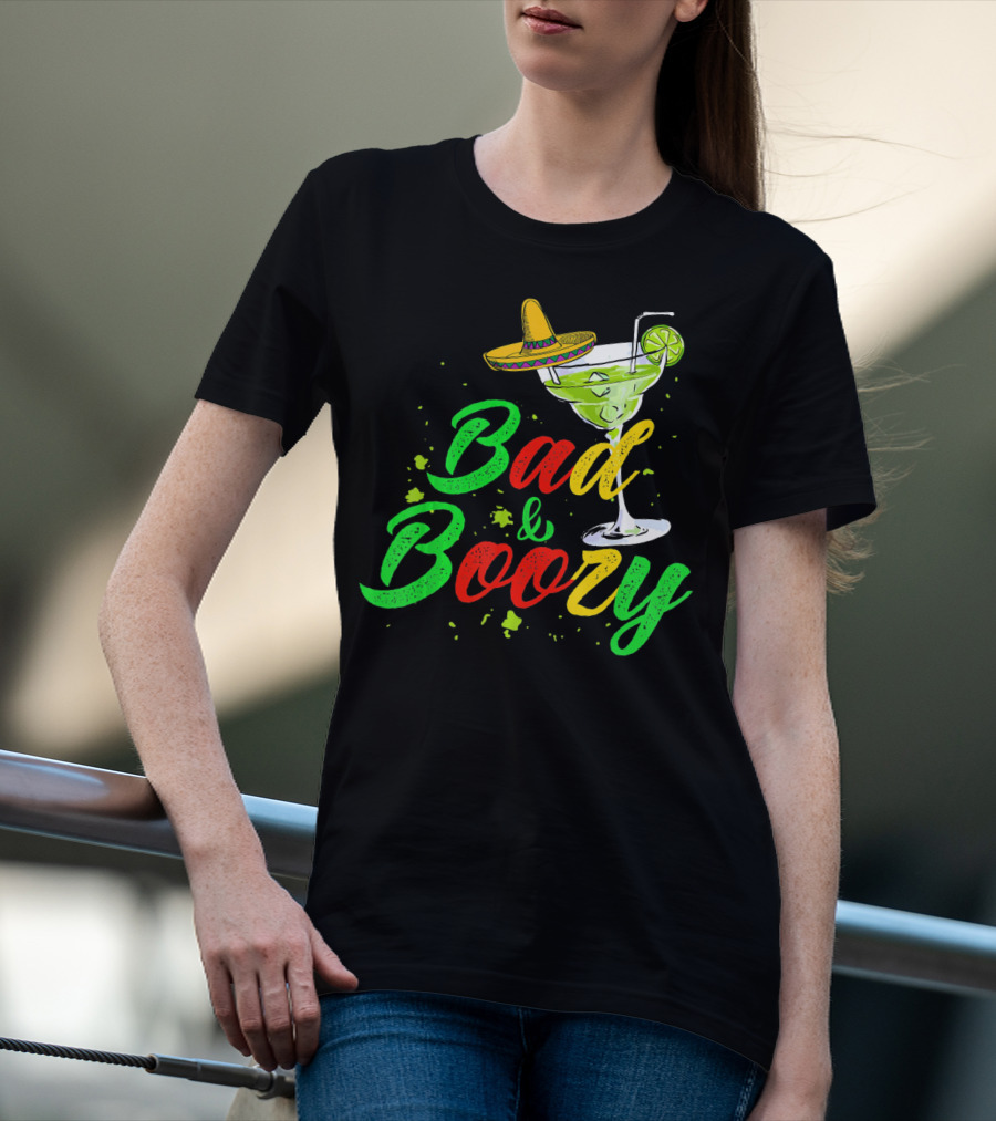 Cinco De Mayo Bad And Boozy Sombrero Margarita Lime Drink T-Shirt